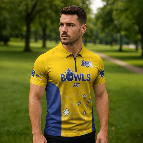Australian ACT Lawn Bowls Custom Zipper Polo Shirt Aussie Minimalist Style - Aussie Hoodie