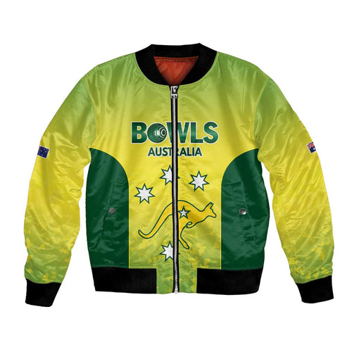 Australian Kangaroo Lawn Bowls Custom Bomber Jacket Aussie Minimalist Style - Aussie Hoodie