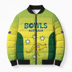 Australian Kangaroo Lawn Bowls Custom Bomber Puffer Jacket Aussie Minimalist Style - Aussie Hoodie