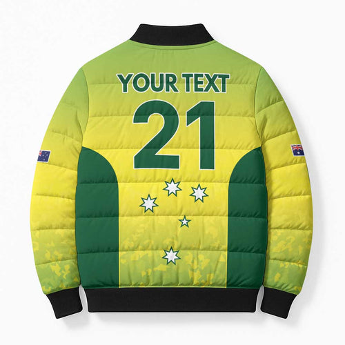 Australian Kangaroo Lawn Bowls Custom Bomber Puffer Jacket Aussie Minimalist Style - Aussie Hoodie