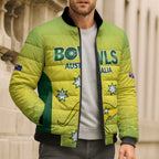 Australian Kangaroo Lawn Bowls Custom Bomber Puffer Jacket Aussie Minimalist Style - Aussie Hoodie