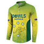 Australian Kangaroo Lawn Bowls Custom Button Sweatshirt Aussie Minimalist Style - Aussie Hoodie