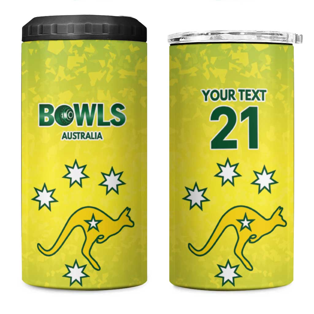 Australian Kangaroo Lawn Bowls Custom 4 in 1 Can Cooler Tumbler Aussie Minimalist Style - Aussie Hoodie