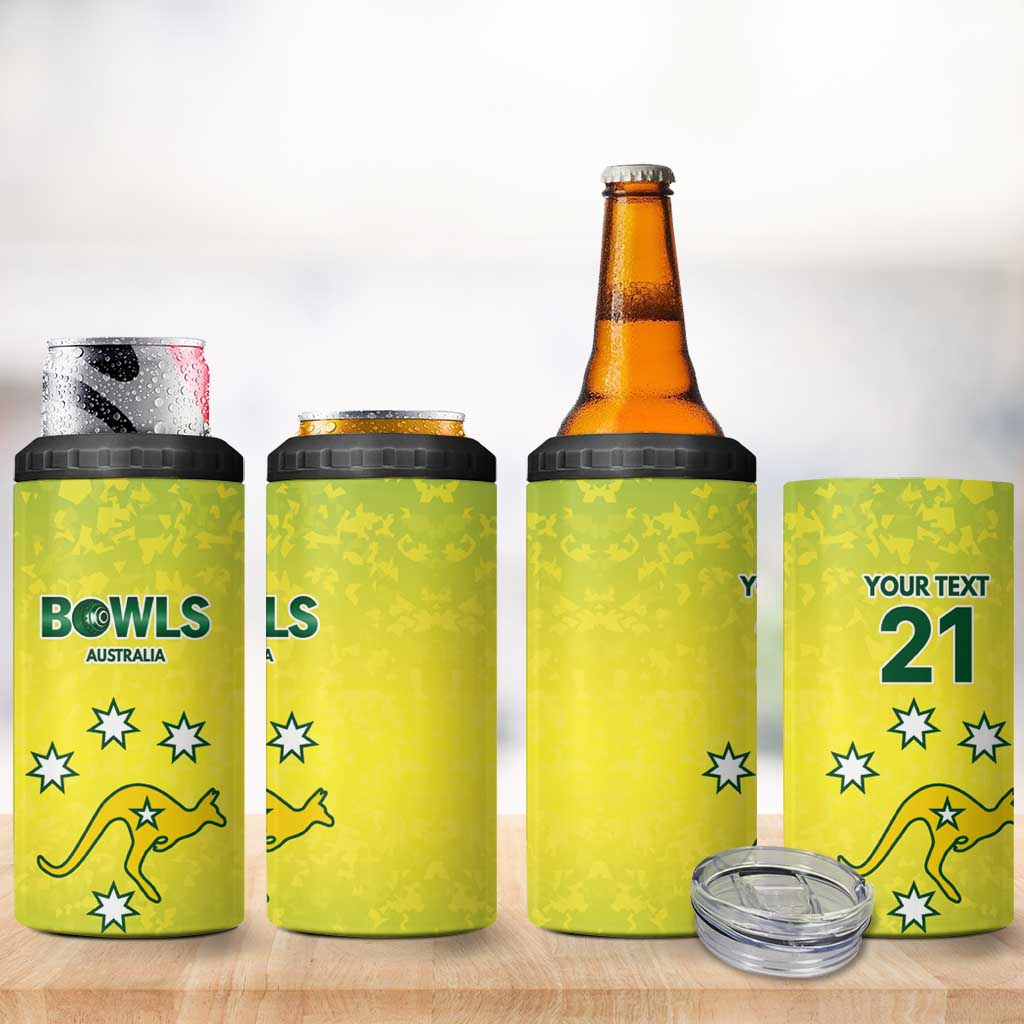 Australian Kangaroo Lawn Bowls Custom 4 in 1 Can Cooler Tumbler Aussie Minimalist Style - Aussie Hoodie