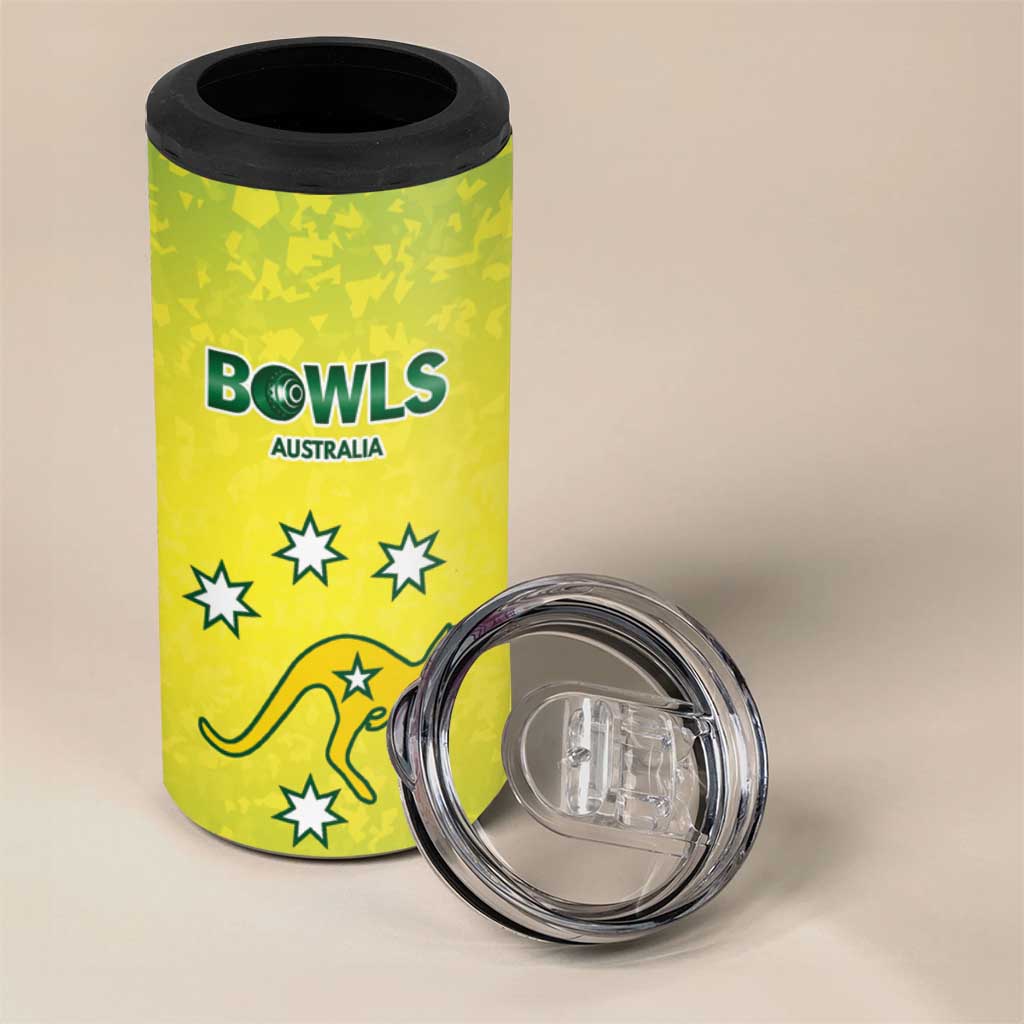 Australian Kangaroo Lawn Bowls Custom 4 in 1 Can Cooler Tumbler Aussie Minimalist Style - Aussie Hoodie