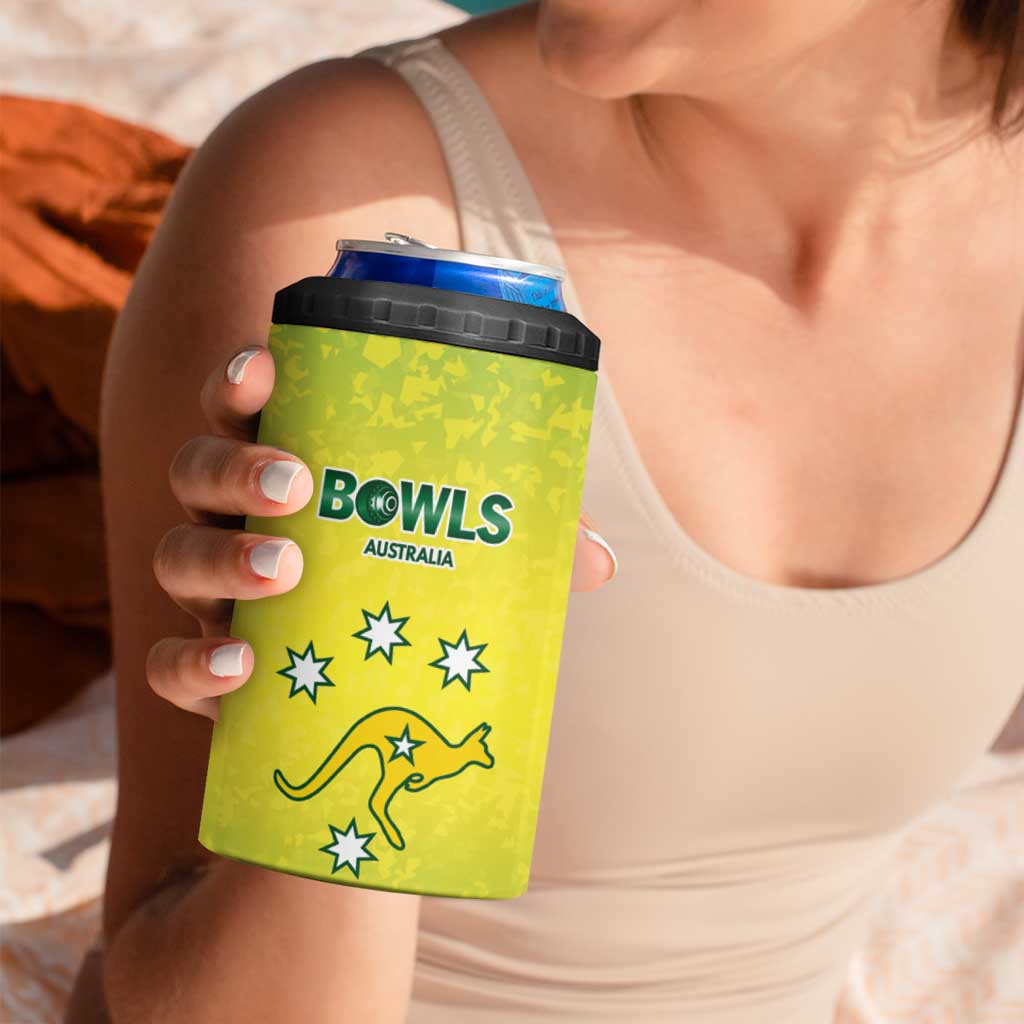 Australian Kangaroo Lawn Bowls Custom 4 in 1 Can Cooler Tumbler Aussie Minimalist Style - Aussie Hoodie