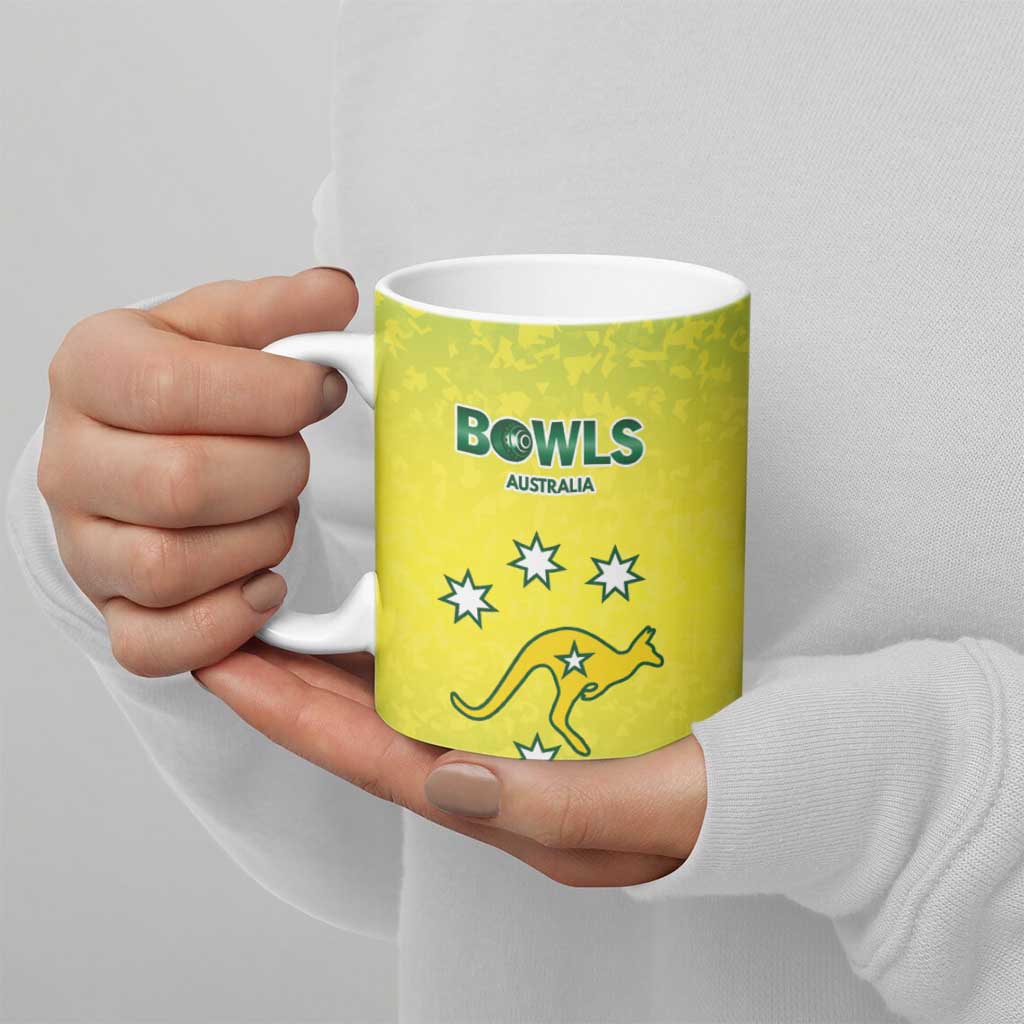 Australian Kangaroo Lawn Bowls Custom Ceramic Mug Aussie Minimalist Style - Aussie Hoodie