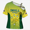 Australian Kangaroo Lawn Bowls Custom Cross Shoulder Shirt Aussie Minimalist Style - Aussie Hoodie