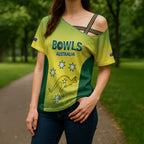 Australian Kangaroo Lawn Bowls Custom Cross Shoulder Shirt Aussie Minimalist Style - Aussie Hoodie
