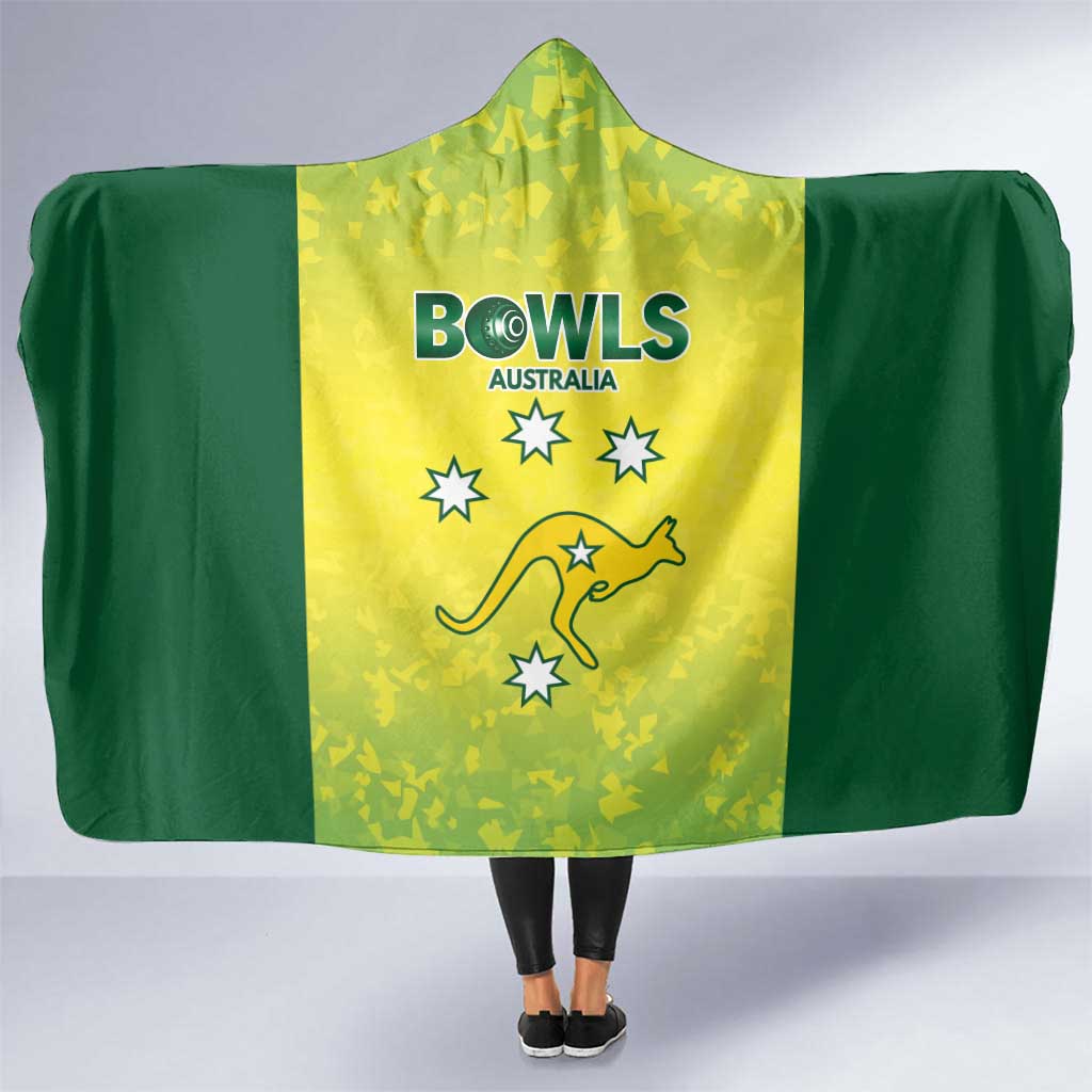 Australian Kangaroo Lawn Bowls Hooded Blanket Aussie Minimalist Style - Aussie Hoodie