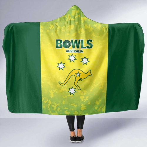 Australian Kangaroo Lawn Bowls Hooded Blanket Aussie Minimalist Style - Aussie Hoodie