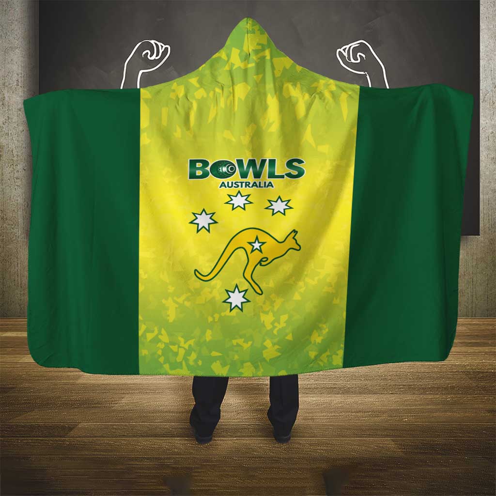 Australian Kangaroo Lawn Bowls Hooded Blanket Aussie Minimalist Style - Aussie Hoodie