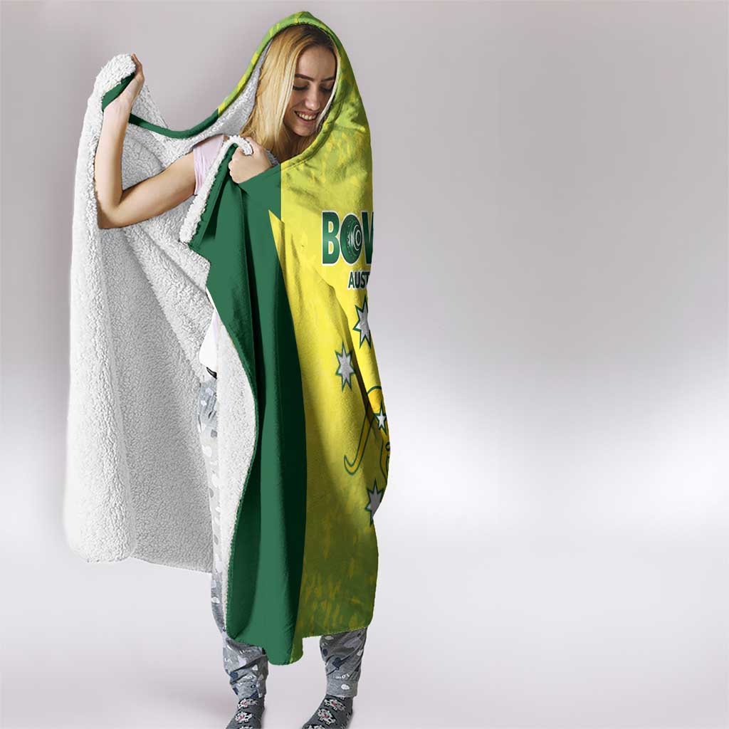 Australian Kangaroo Lawn Bowls Hooded Blanket Aussie Minimalist Style - Aussie Hoodie