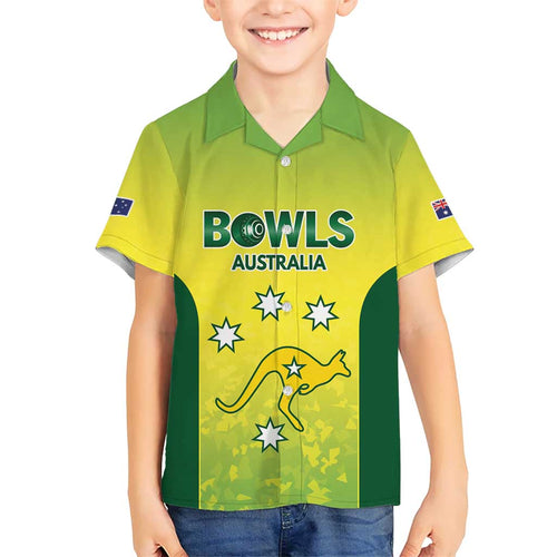 Australian Kangaroo Lawn Bowls Custom Kid Hawaiian Shirt Aussie Minimalist Style - Aussie Hoodie