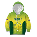 Australian Kangaroo Lawn Bowls Custom Kid Hoodie Aussie Minimalist Style - Aussie Hoodie