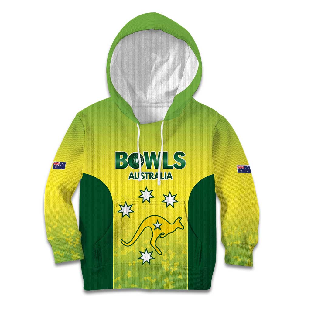Australian Kangaroo Lawn Bowls Custom Kid Hoodie Aussie Minimalist Style - Aussie Hoodie
