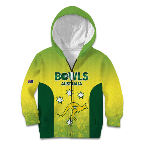 Australian Kangaroo Lawn Bowls Custom Kid Hoodie Aussie Minimalist Style - Aussie Hoodie