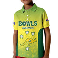 Australian Kangaroo Lawn Bowls Custom Kid Polo Shirt Aussie Minimalist Style - Aussie Hoodie