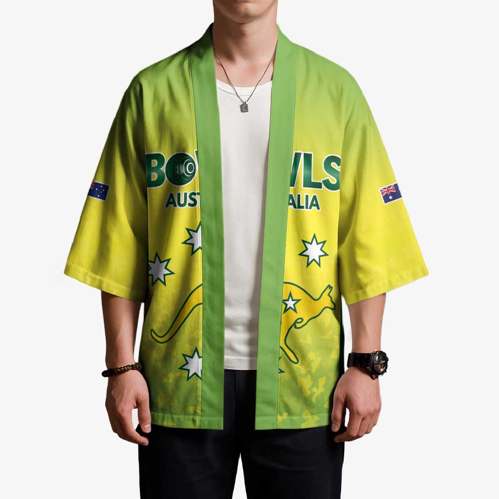 Australian Kangaroo Lawn Bowls Custom Kimono Aussie Minimalist Style - Aussie Hoodie