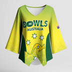 Australian Kangaroo Lawn Bowls Custom Kimono Sleeve Blouse Aussie Minimalist Style - Aussie Hoodie