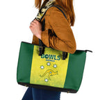 Australian Kangaroo Lawn Bowls Leather Tote Bag Aussie Minimalist Style - Aussie Hoodie