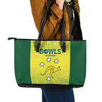 Australian Kangaroo Lawn Bowls Leather Tote Bag Aussie Minimalist Style - Aussie Hoodie
