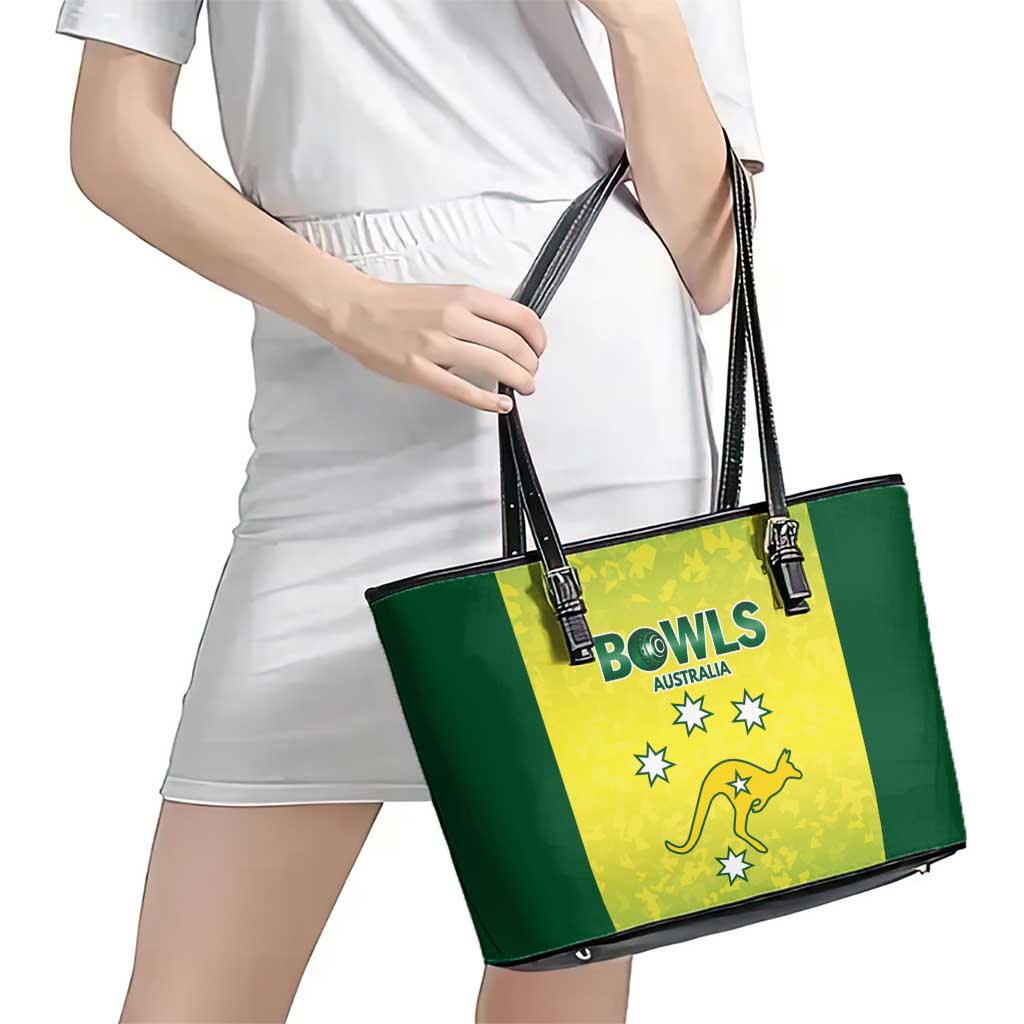 Australian Kangaroo Lawn Bowls Leather Tote Bag Aussie Minimalist Style - Aussie Hoodie