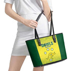 Australian Kangaroo Lawn Bowls Leather Tote Bag Aussie Minimalist Style - Aussie Hoodie