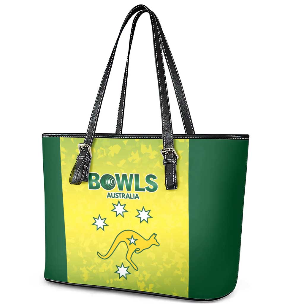 Australian Kangaroo Lawn Bowls Leather Tote Bag Aussie Minimalist Style - Aussie Hoodie