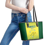 Australian Kangaroo Lawn Bowls Leather Tote Bag Aussie Minimalist Style - Aussie Hoodie