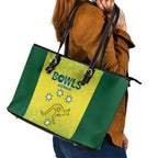 Australian Kangaroo Lawn Bowls Leather Tote Bag Aussie Minimalist Style - Aussie Hoodie