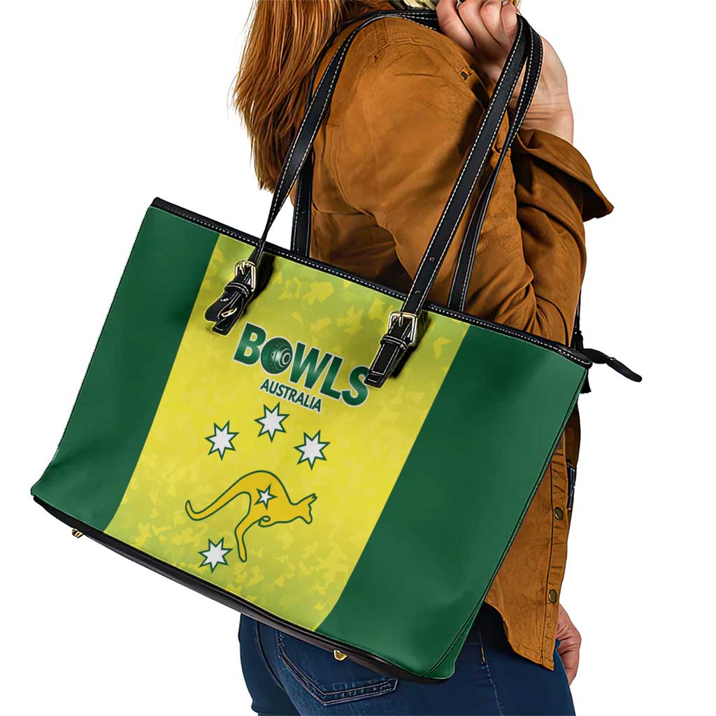 Australian Kangaroo Lawn Bowls Leather Tote Bag Aussie Minimalist Style - Aussie Hoodie