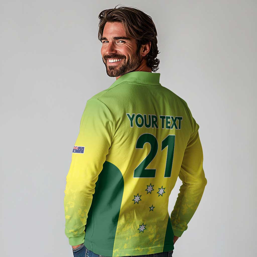 Australian Kangaroo Lawn Bowls Custom Long Sleeve Polo Shirt Aussie Minimalist Style - Aussie Hoodie