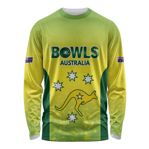 Australian Kangaroo Lawn Bowls Custom Long Sleeve Shirt Aussie Minimalist Style - Aussie Hoodie