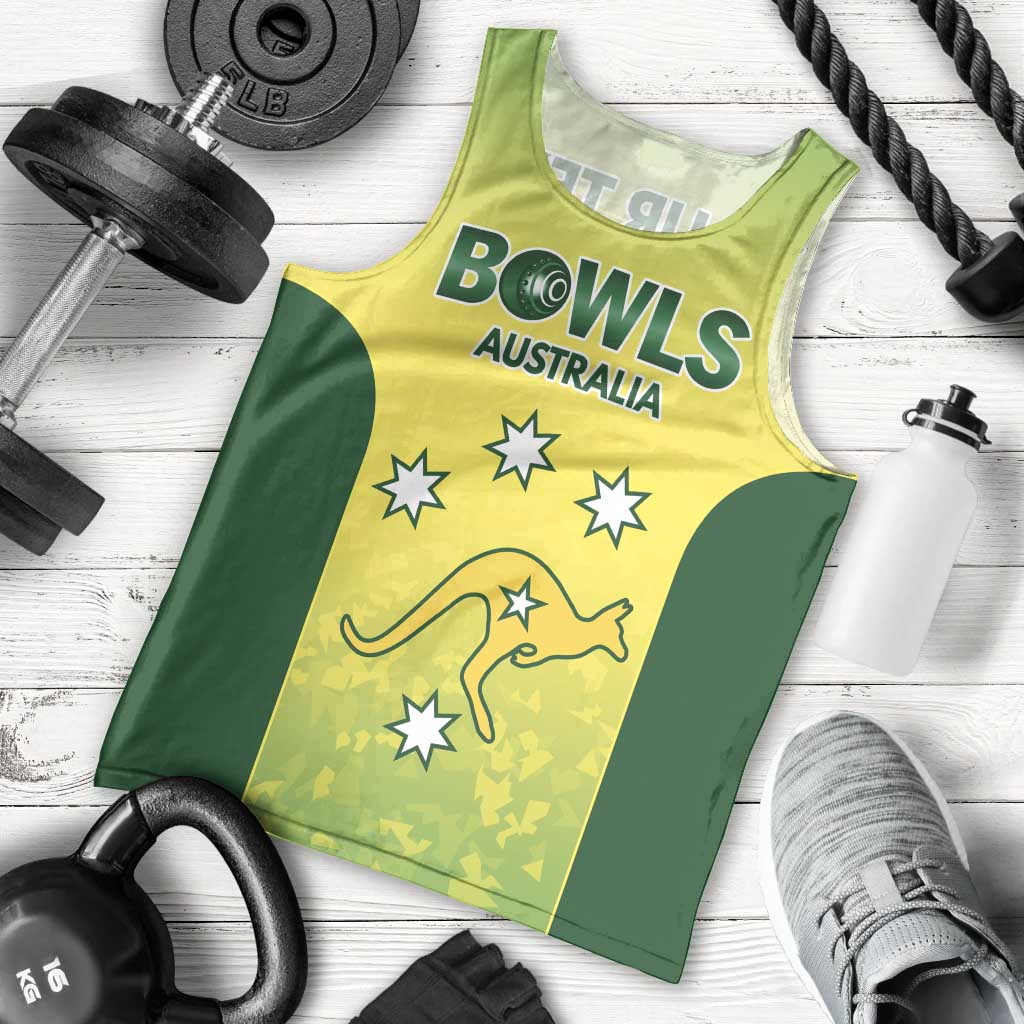 Australian Kangaroo Lawn Bowls Custom Men Tank Top Aussie Minimalist Style - Aussie Hoodie