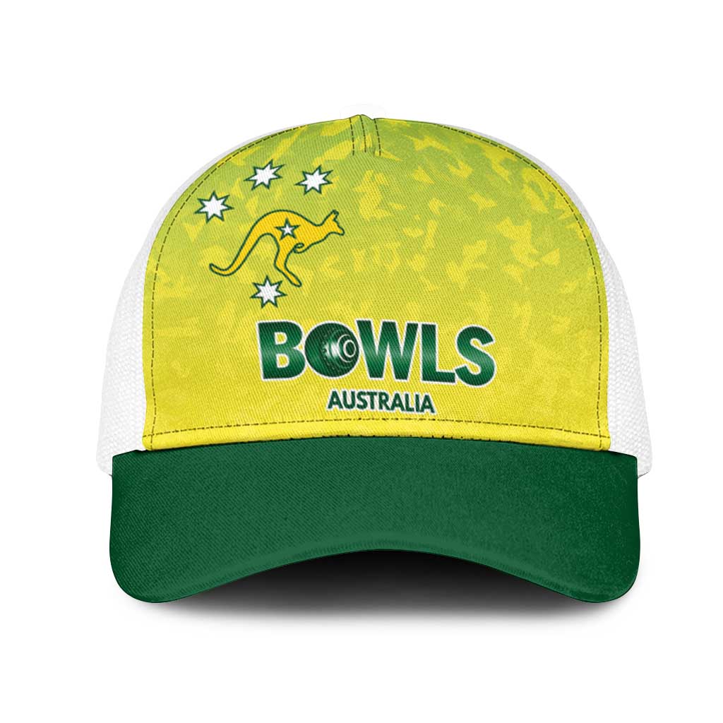 Australian Kangaroo Lawn Bowls Mesh Trucker Cap Aussie Minimalist Style - Aussie Hoodie