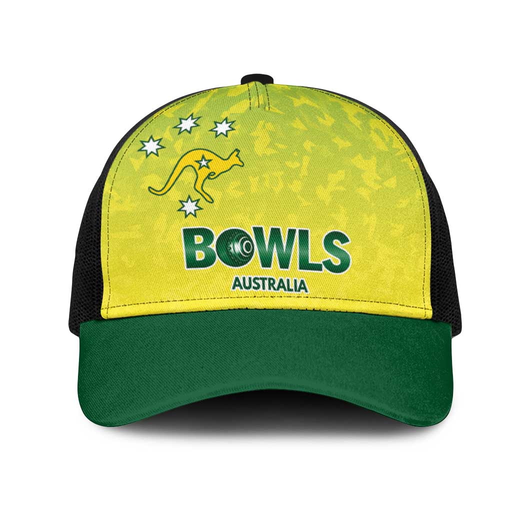 Australian Kangaroo Lawn Bowls Mesh Trucker Cap Aussie Minimalist Style - Aussie Hoodie