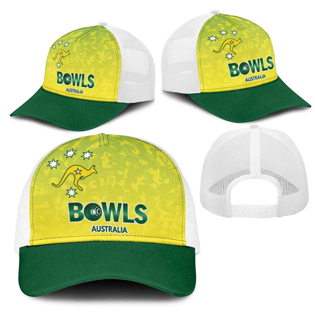 Australian Kangaroo Lawn Bowls Mesh Trucker Cap Aussie Minimalist Style - Aussie Hoodie