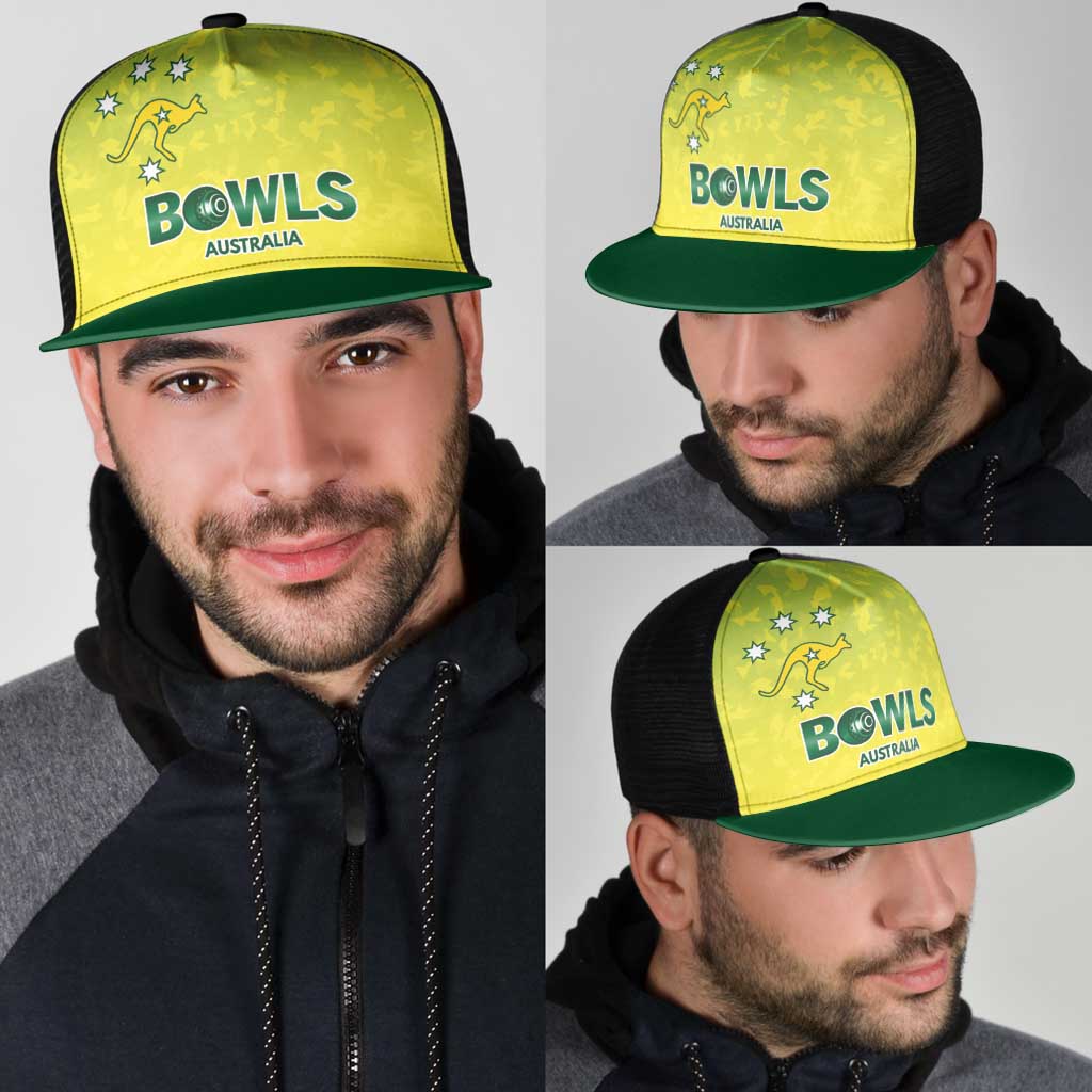 Australian Kangaroo Lawn Bowls Mesh Trucker Cap Aussie Minimalist Style - Aussie Hoodie