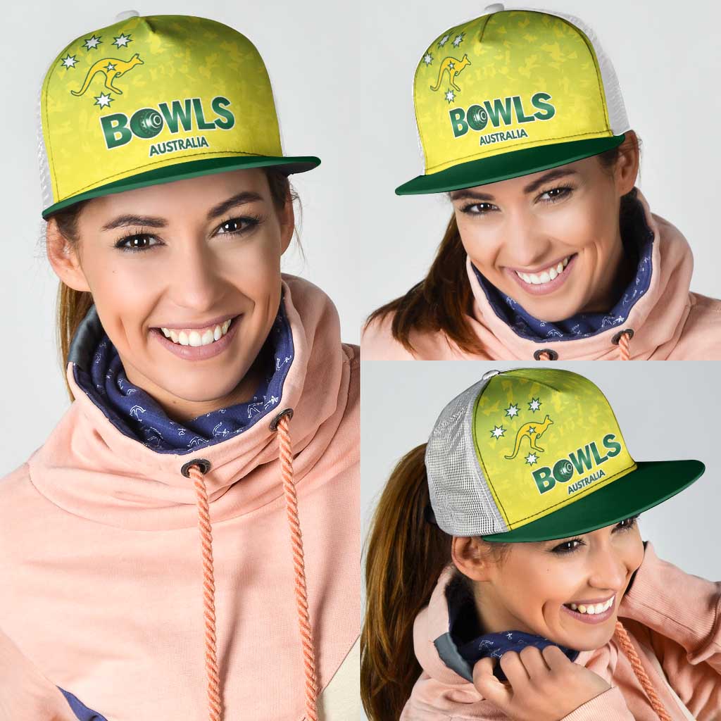 Australian Kangaroo Lawn Bowls Mesh Trucker Cap Aussie Minimalist Style - Aussie Hoodie