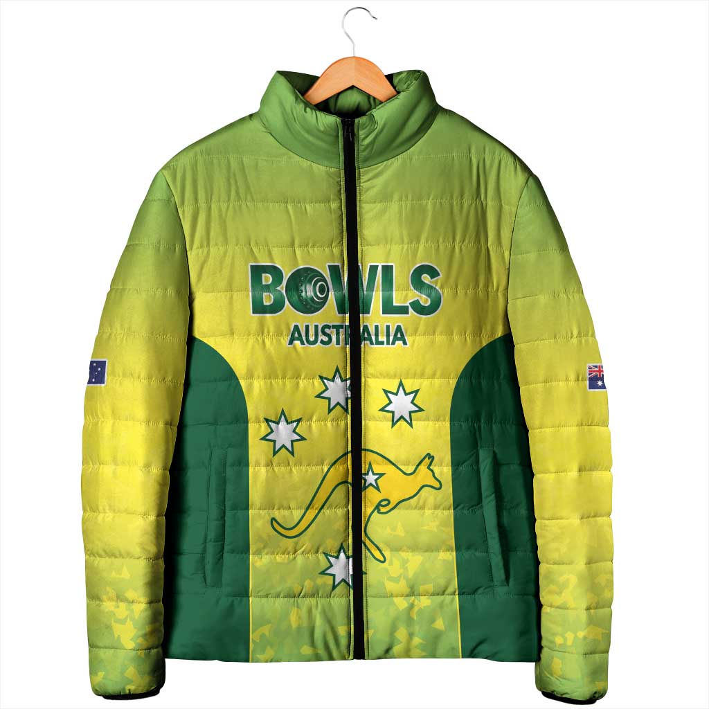 Australian Kangaroo Lawn Bowls Custom Padded Jacket Aussie Minimalist Style - Aussie Hoodie
