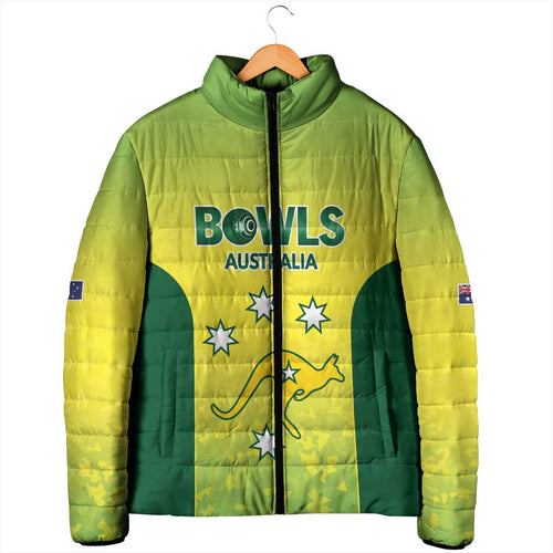 Australian Kangaroo Lawn Bowls Custom Padded Jacket Aussie Minimalist Style - Aussie Hoodie