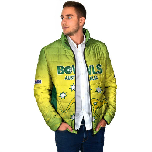 Australian Kangaroo Lawn Bowls Custom Padded Jacket Aussie Minimalist Style - Aussie Hoodie