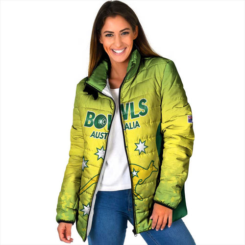 Australian Kangaroo Lawn Bowls Custom Padded Jacket Aussie Minimalist Style - Aussie Hoodie