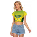 Australian Kangaroo Lawn Bowls Custom Raglan Cropped T Shirt Aussie Minimalist Style - Aussie Hoodie