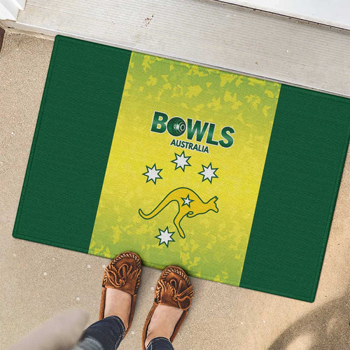 Australian Kangaroo Lawn Bowls Rubber Doormat Aussie Minimalist Style - Aussie Hoodie