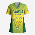 Australian Kangaroo Lawn Bowls Custom Scrub Top Aussie Minimalist Style - Aussie Hoodie