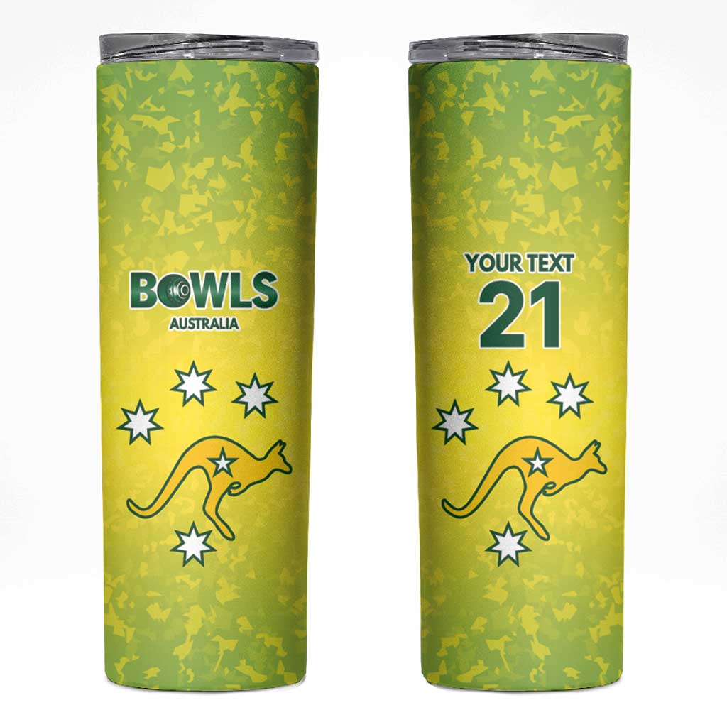Australian Kangaroo Lawn Bowls Custom Skinny Tumbler Aussie Minimalist Style - Aussie Hoodie