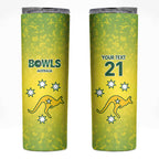 Australian Kangaroo Lawn Bowls Custom Skinny Tumbler Aussie Minimalist Style - Aussie Hoodie