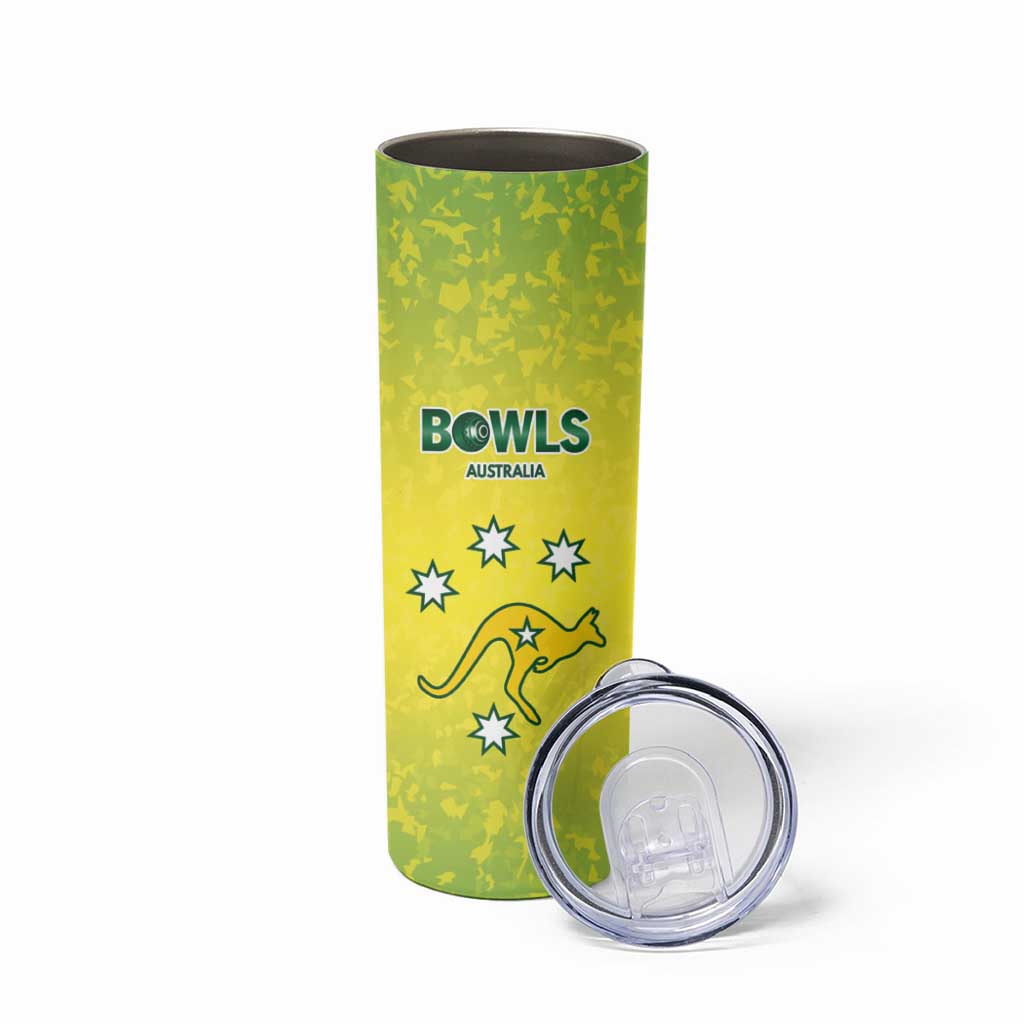 Australian Kangaroo Lawn Bowls Custom Skinny Tumbler Aussie Minimalist Style - Aussie Hoodie